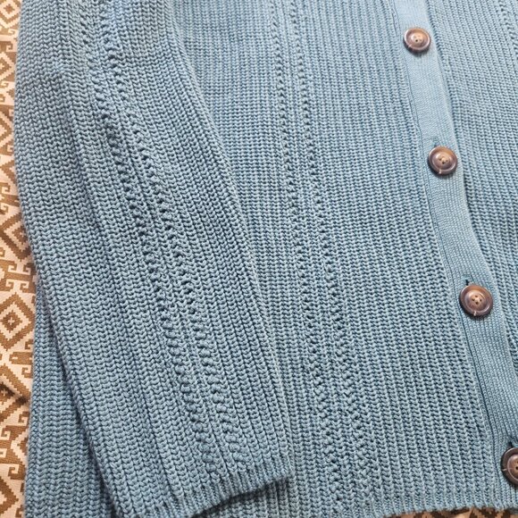 NEW Coldwater Creek Shaker Detail Button Cardigan Women's SZ X-Large Sea Foam - Picture 11 of 14